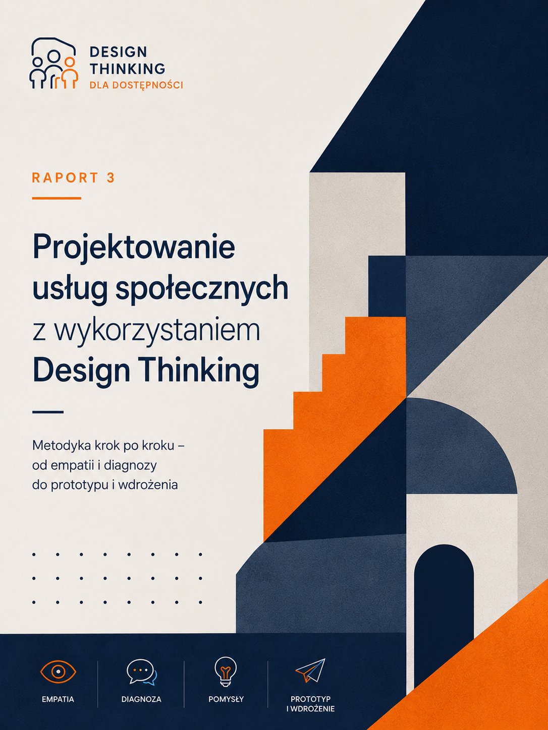 Okładka raportu: Projektowanie usług społecznych z wykorzystaniem Design Thinking
